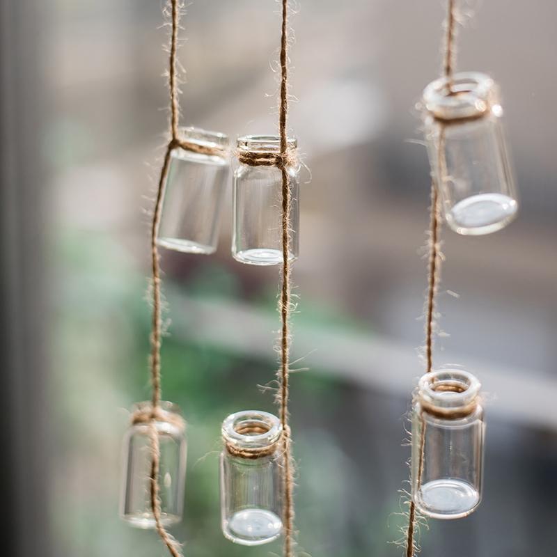 Glass Planter Rope Hanging Small Planter