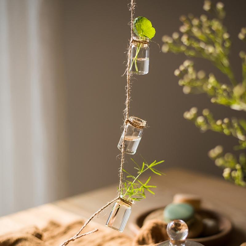 Glass Planter Rope Hanging Small Planter
